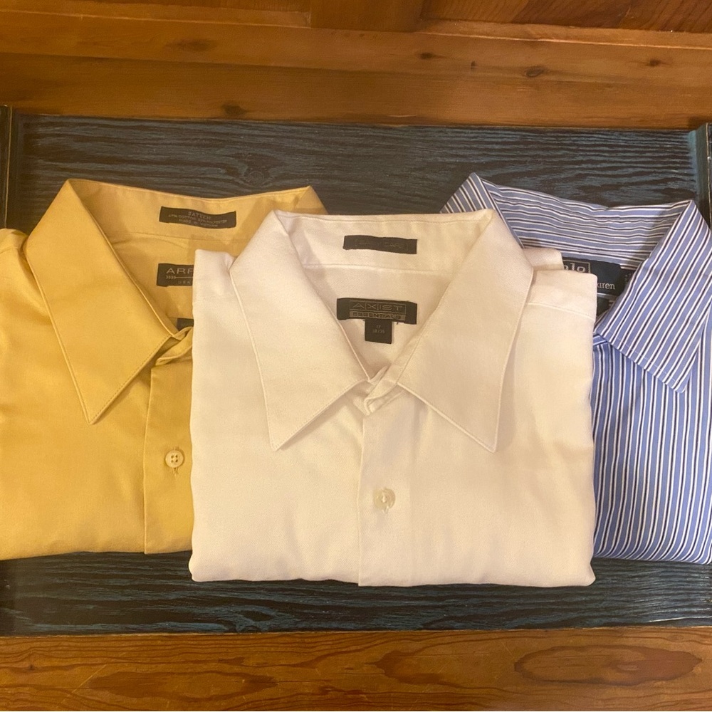 3 Pc Bundle Polo by Ralph Lauren, Arrow USA 1851 & Axist Essentials Dress Shirts